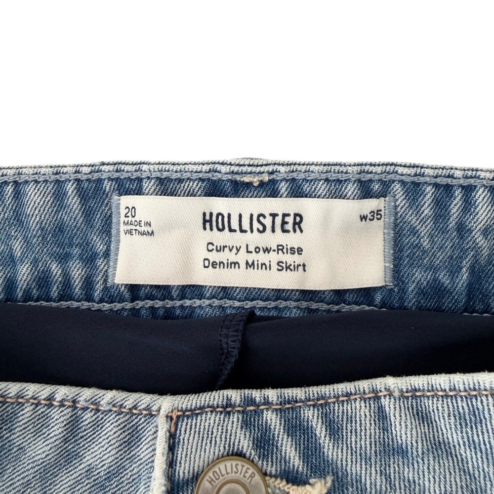 New Hollister Curvy Low-rise Denim Jean Mini Skirt Stretch Size 20 NWT - Picture 7 of 12